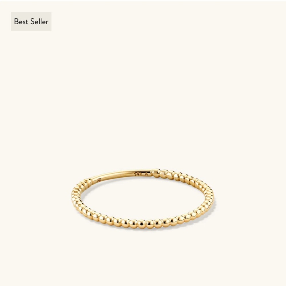 NWT Mejuri 14k beaded gold ring
